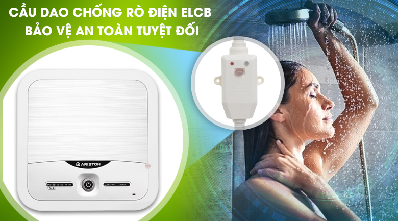 Cầu dao ELCB - Bình nóng lạnh Ariston 15 lít AN2 15 LUX 2.5 FE Cầu dao ELCB - Bình nóng lạnh Ariston 15 lít AN2 15 LUX 2.5 FE