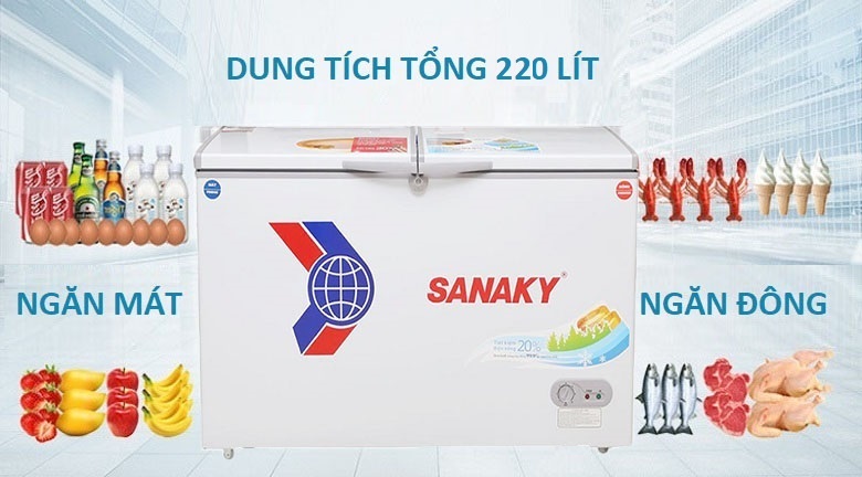 Dung tích 220 lít - Tủ đông Sanaky VH-2899W1 Dung tích 220 lít - Tủ đông Sanaky VH-2899W1