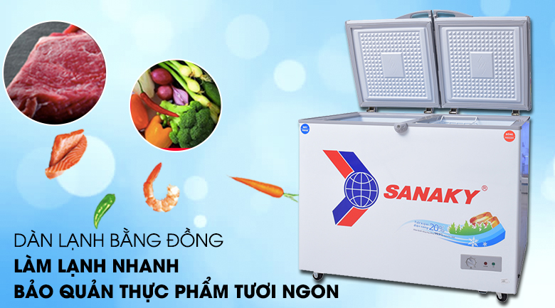 Dàn lạnh đồng - Tủ đông Sanaky VH-2899W1 Dàn lạnh đồng - Tủ đông Sanaky VH-2899W1
