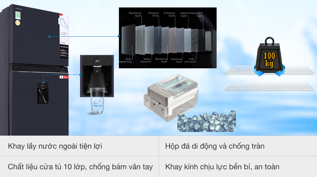 Tủ lạnh Toshiba Inverter 407 lít GR-RT535WE-PMV(06)-MG Tủ lạnh Toshiba Inverter 407 lít GR-RT535WE-PMV(06)-MG