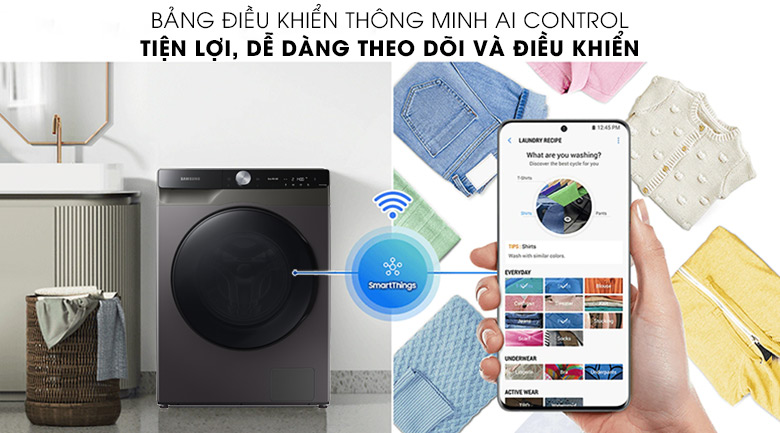Máy giặt sấy Samsung AI Inverter 14kg WD14TP44DSB Máy giặt sấy Samsung AI Inverter 14kg WD14TP44DSB