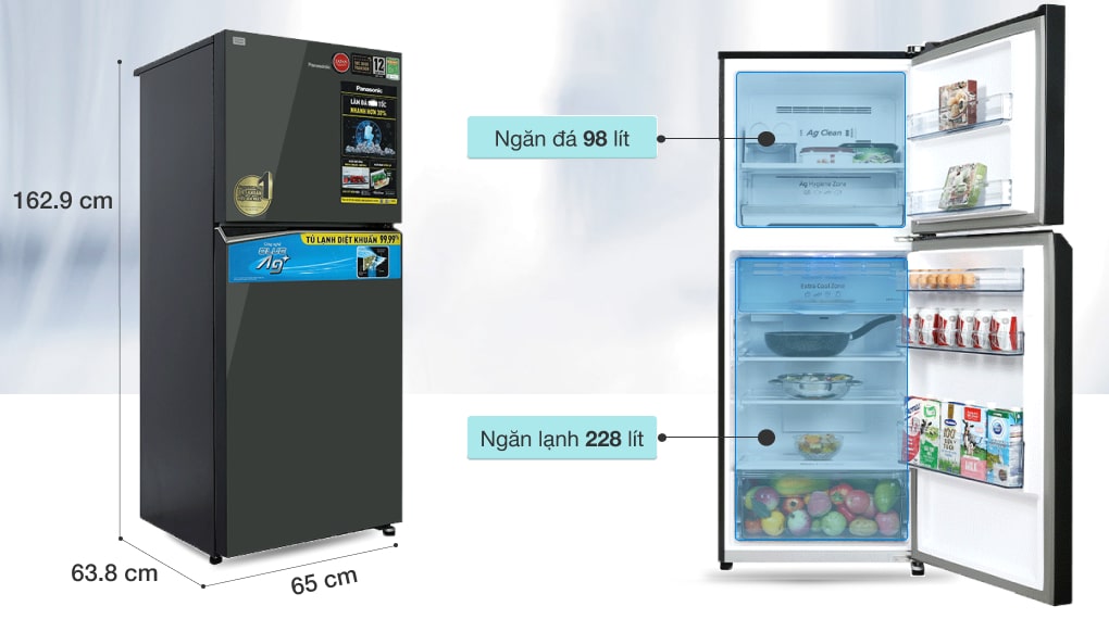 Tủ lạnh Panasonic Inverter 326 lít NR-TL351VGMV Tủ lạnh Panasonic Inverter 326 lít NR-TL351VGMV