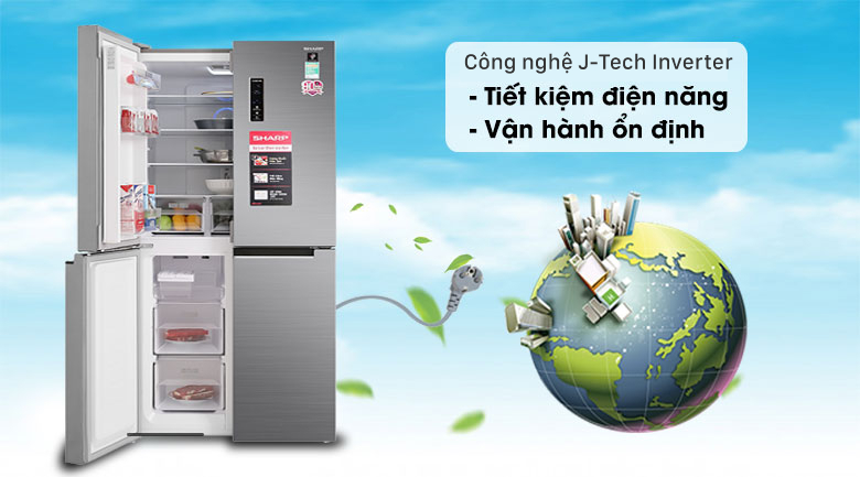 Tủ lạnh Sharp Inverter 401 lít SJ-FXP480V-SL Tủ lạnh Sharp Inverter 401 lít SJ-FXP480V-SL