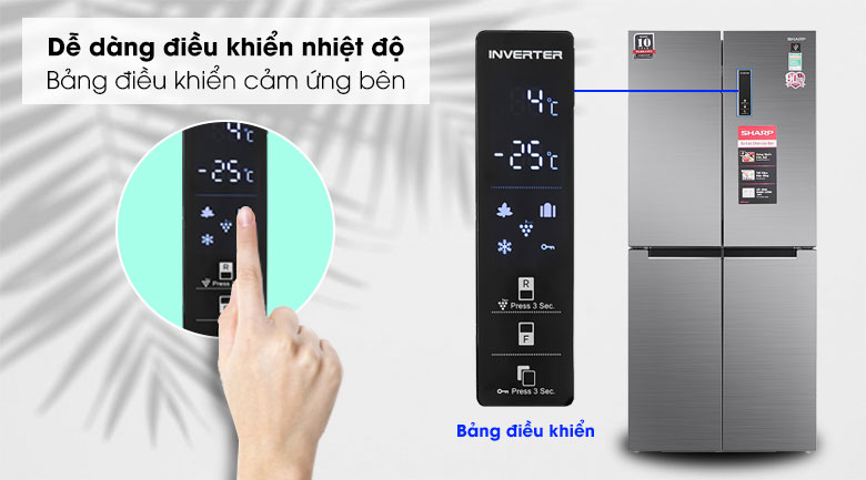 Tủ lạnh Sharp Inverter 401 lít SJ-FXP480V-SL Tủ lạnh Sharp Inverter 401 lít SJ-FXP480V-SL