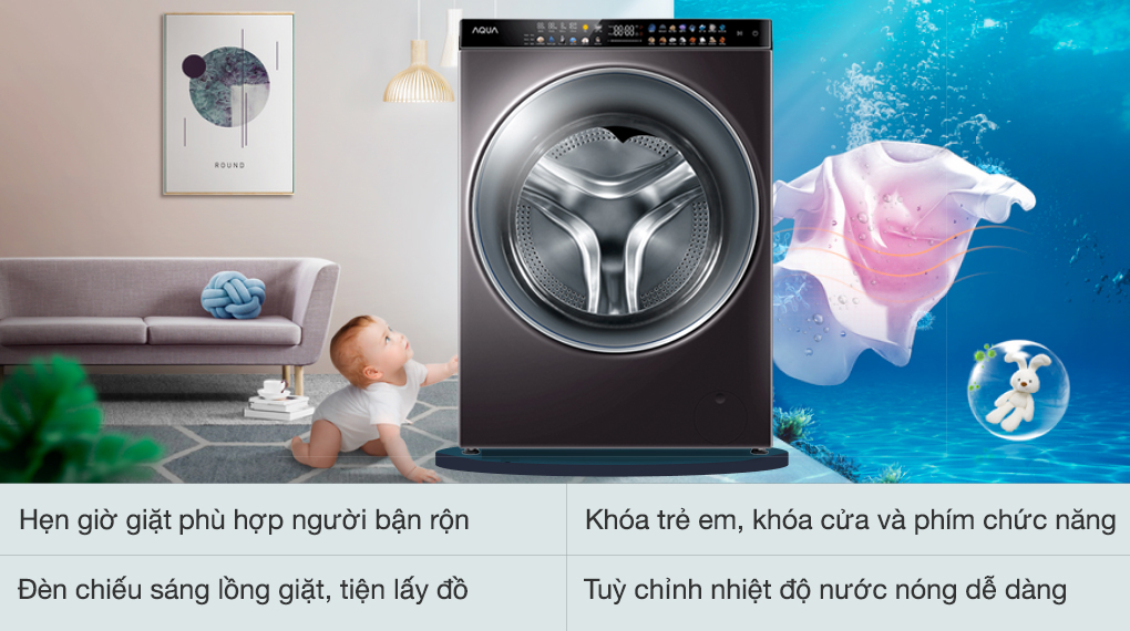 Máy giặt sấy Aqua Inverter 15 Kg AQD-DH1500G PP Máy giặt sấy Aqua Inverter 15 Kg AQD-DH1500G PP