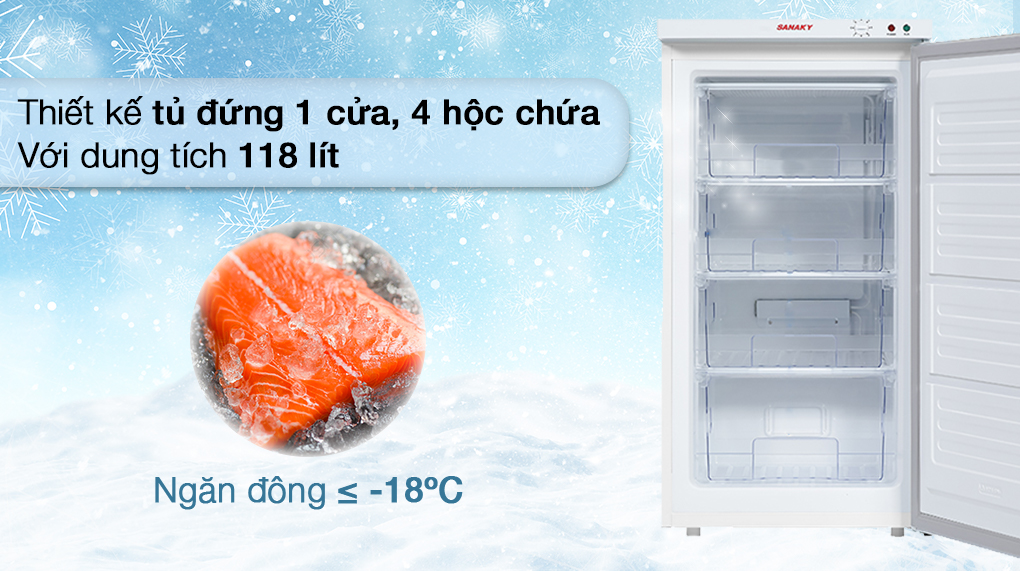 Tủ đông Sanaky 118 lít VH-160VD Tủ đông Sanaky 118 lít VH-160VD