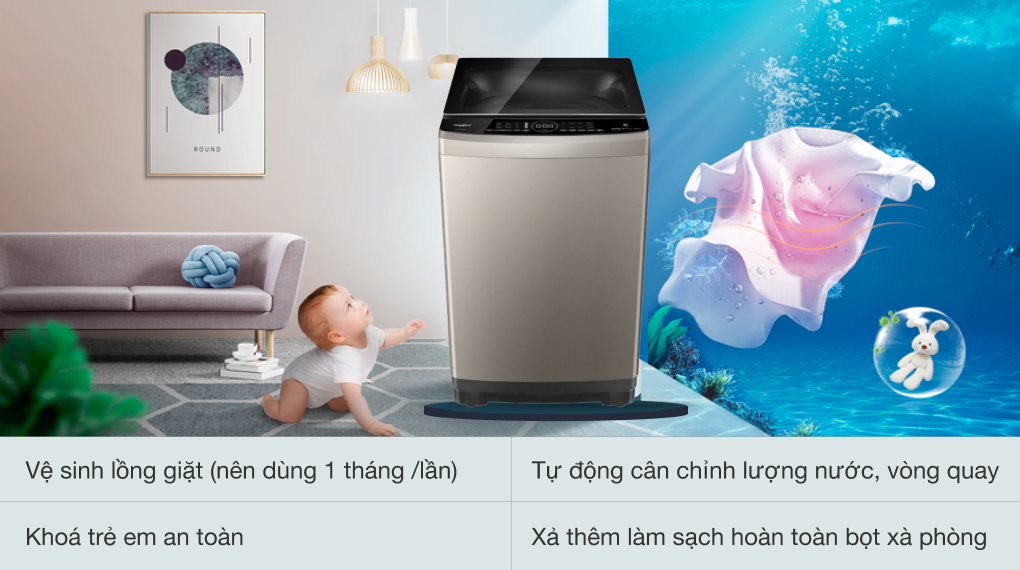 Máy giặt Whirlpool Inverter 10 kg VWIID1002FG Máy giặt Whirlpool Inverter 10 kg VWIID1002FG