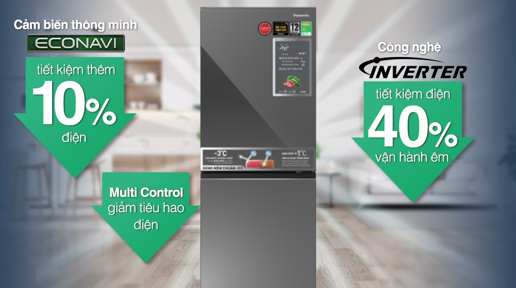 Tủ Lạnh Panasonic Inverter 255 lít NR-BV281BGMV Tủ Lạnh Panasonic Inverter 255 lít NR-BV281BGMV