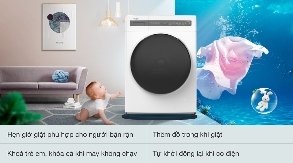Máy giặt Whirlpool Inverter 10.5 kg FWEB10502FW Máy giặt Whirlpool Inverter 10.5 kg FWEB10502FW