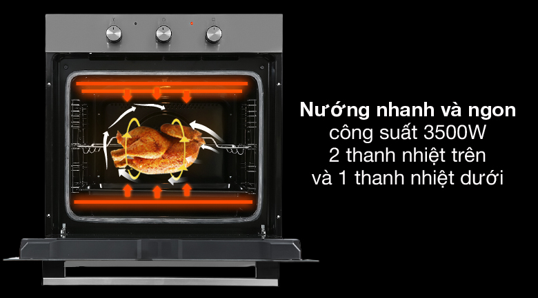 Lò nướng lắp âm Hafele HO-K60C (535.62.591) 77 lít Lò nướng lắp âm Hafele HO-K60C (535.62.591) 77 lít