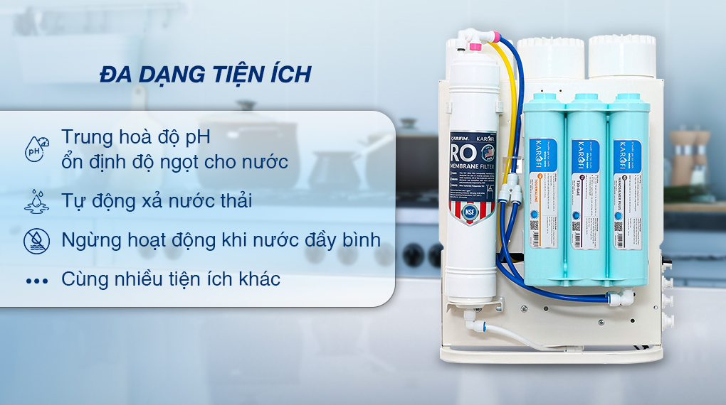 Máy lọc nước RO âm tủ Karofi KAQ-U06 10 lõi Máy lọc nước RO âm tủ Karofi KAQ-U06 10 lõi