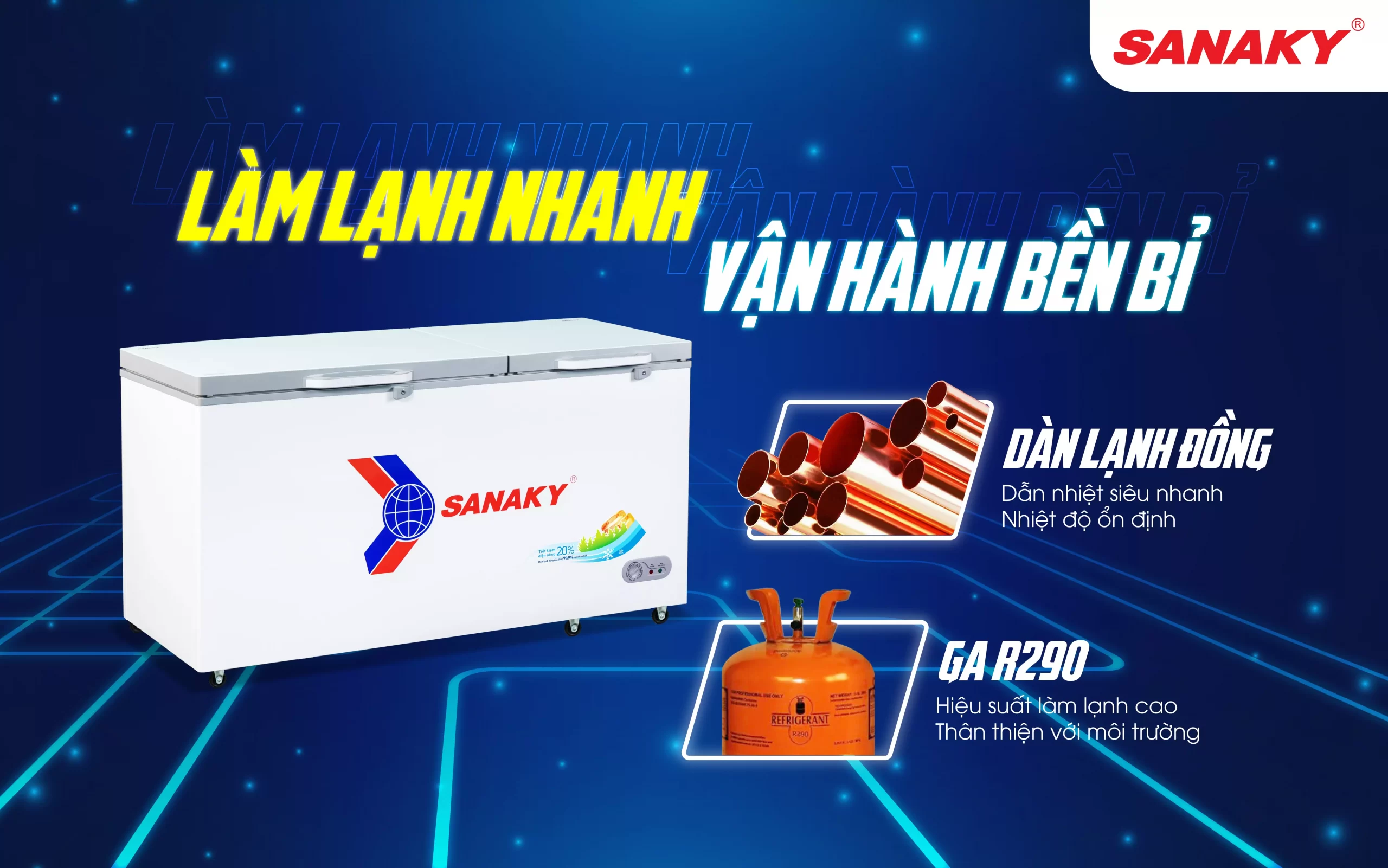Tủ đông Sanaky 530 lít VH-6699HYK Tủ đông Sanaky 530 lít VH-6699HYK