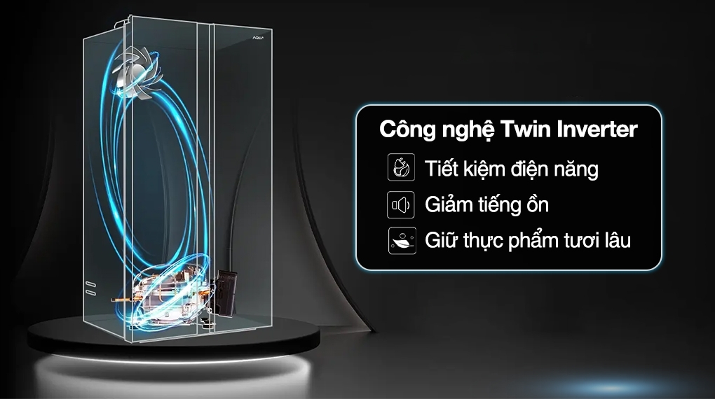 Tủ lạnh Aqua Inverter 550 lít Side by Side AQR-S612XA(CBC) - Công nghệ tiết kiệm điện