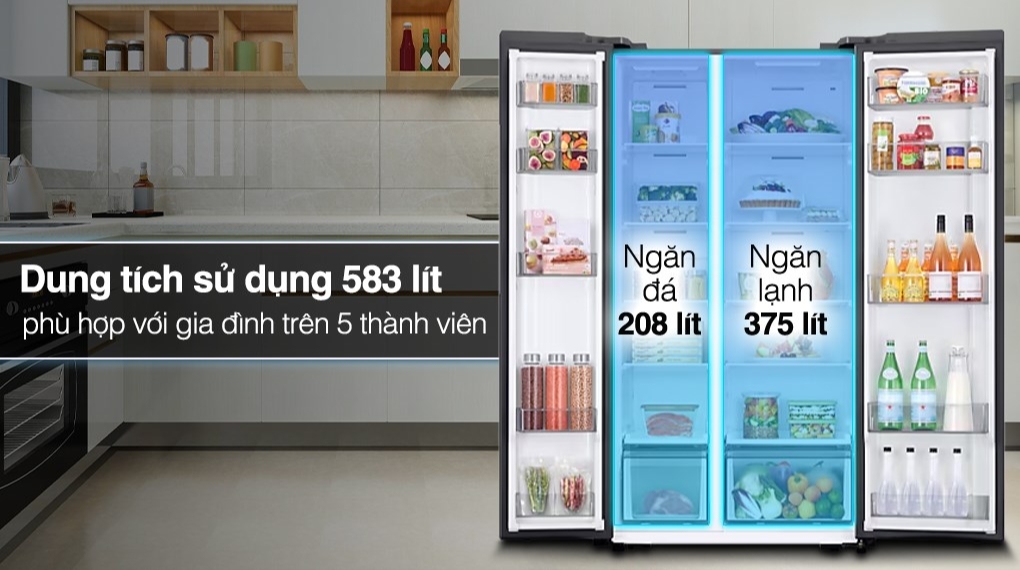 Tủ lạnh Samsung Inverter 583 lít Side By Side RS57DG400EM9SV - Ngăn đá