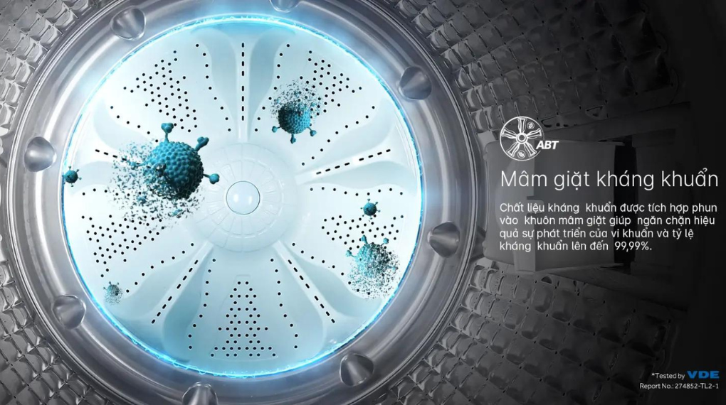 Máy giặt Aqua Inverter 11 kg AQW-DR110JT BK - Mâm giặt kháng khuẩn ABT Máy giặt Aqua Inverter 11 kg AQW-DR110JT BK - Mâm giặt kháng khuẩn ABT