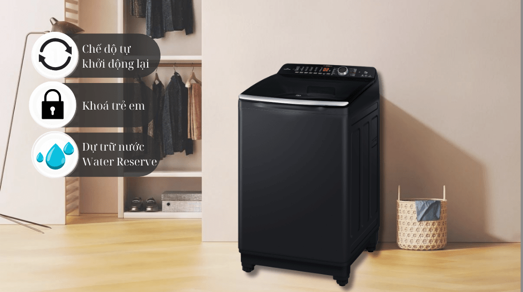 Máy giặt Aqua Inverter 11 kg AQW-DR110JT BK - Tiện ích Máy giặt Aqua Inverter 11 kg AQW-DR110JT BK - Tiện ích