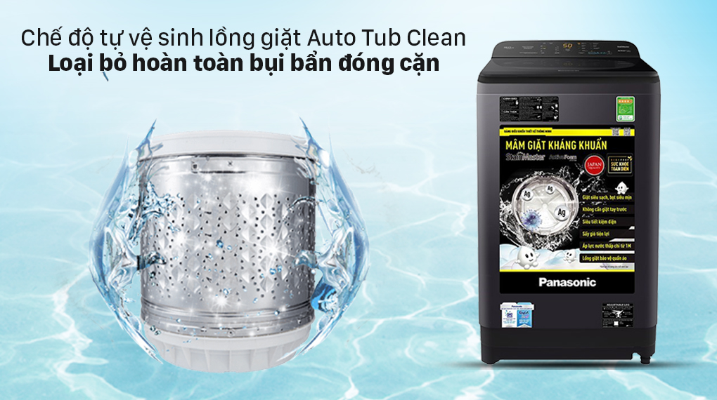 Máy giặt Panasonic 9 Kg NA-F90A9BRV - Auto Tub Clean Máy giặt Panasonic 9 Kg NA-F90A9BRV - Auto Tub Clean