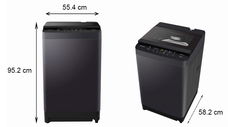 Máy giặt Panasonic 9kg NA-F90S10BRV - Kích thước thực tế