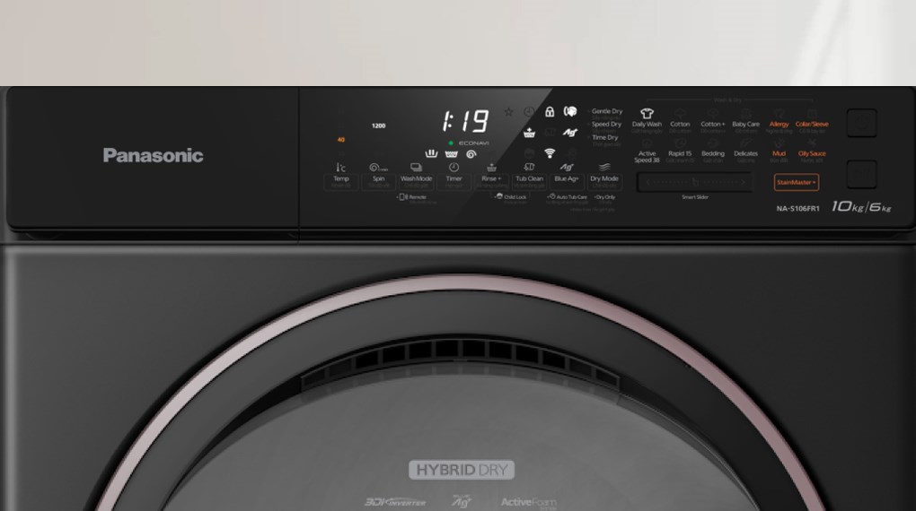 Máy giặt Panasonic Inverter giặt 10 kg - sấy 6 kg NA-S106FR1PV - Tổng quan thiết kế Máy giặt Panasonic Inverter giặt 10 kg - sấy 6 kg NA-S106FR1PV - Tổng quan thiết kế
