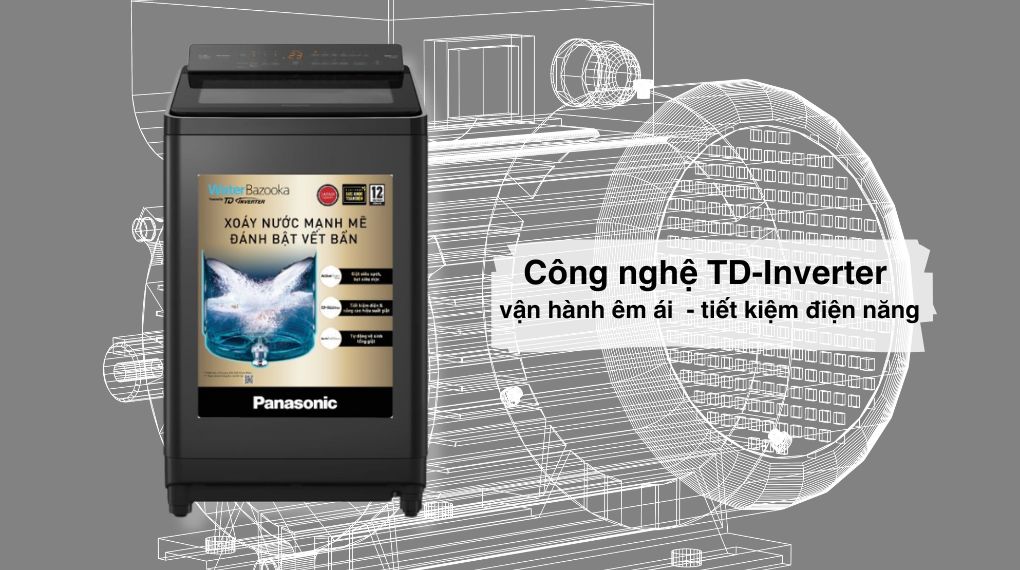 Máy giặt Panasonic Inverter 14.5 kg NA-FD290CEBV - Công nghệ TD-Inverter Máy giặt Panasonic Inverter 14.5 kg NA-FD290CEBV - Công nghệ TD-Inverter