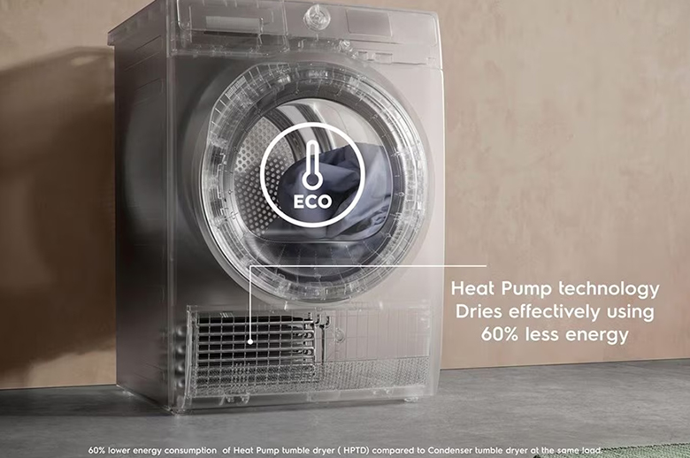 Máy Sấy ELECTROLUX EDH903R7WC - Công nghệ sấy Heat Pump tiết kiệm năng lượng