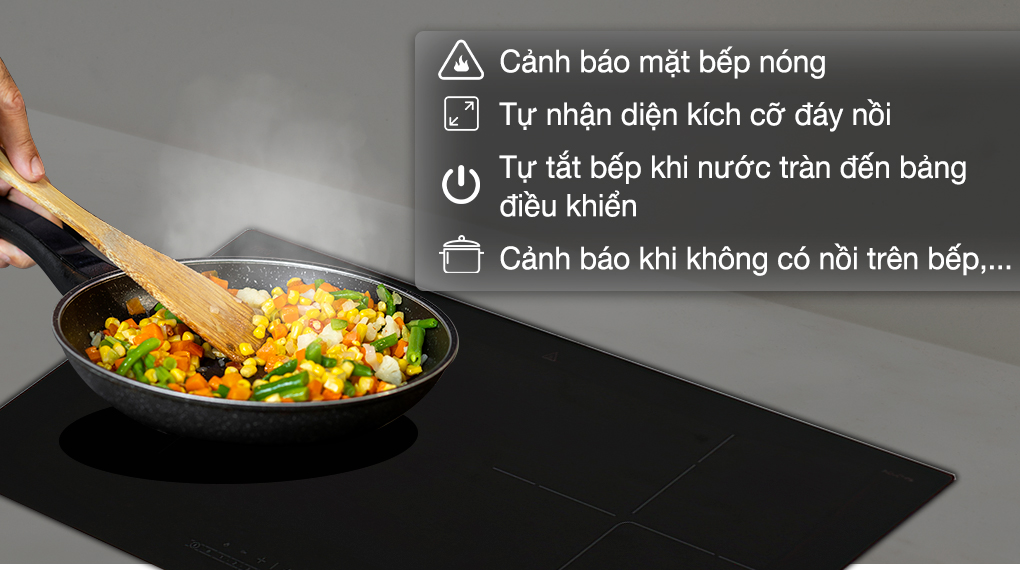 Tính năng an toàn - Bếp từ đôi lắp âm Bosch PPI8256EVN Tính năng an toàn - Bếp từ đôi lắp âm Bosch PPI8256EVN