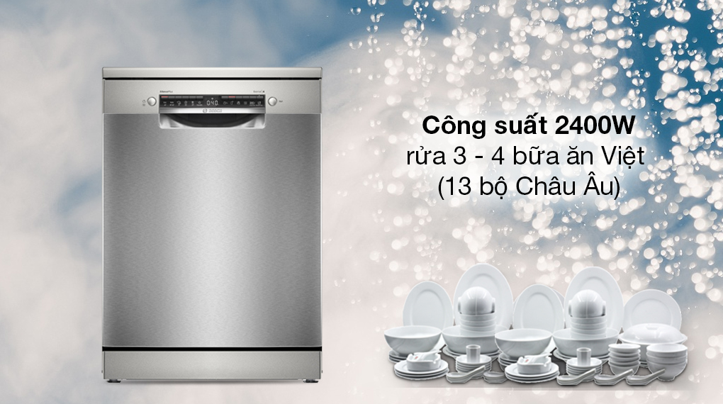 Máy rửa chén độc lập Bosch SMS4ECI26E - Công suất - Độ ồn Máy rửa chén độc lập Bosch SMS4ECI26E - Công suất - Độ ồn