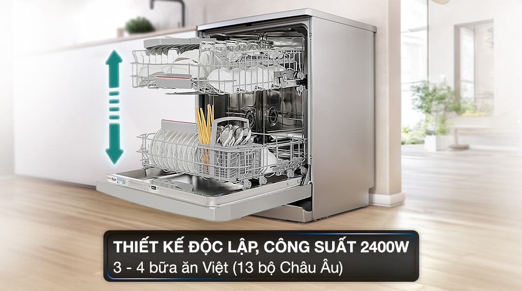 Máy rửa chén độc lập Bosch SMS4EKI06E - Công suất - Độ ồn Máy rửa chén độc lập Bosch SMS4EKI06E - Công suất - Độ ồn