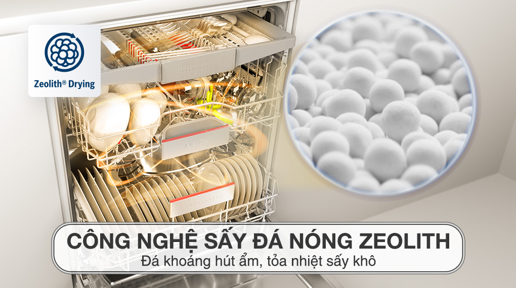 Máy rửa chén độc lập Bosch SMS6ZCI37Q - Công nghệ rửa - sấy Máy rửa chén độc lập Bosch SMS6ZCI37Q - Công nghệ rửa - sấy