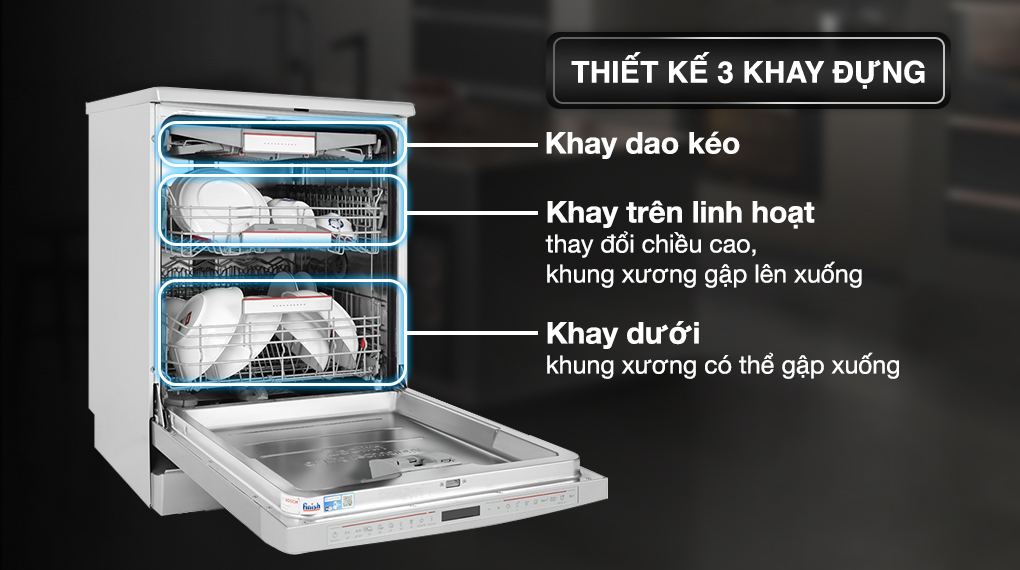 Máy rửa chén độc lập Bosch SMS8YCI01E - Khay rửa Máy rửa chén độc lập Bosch SMS8YCI01E - Khay rửa