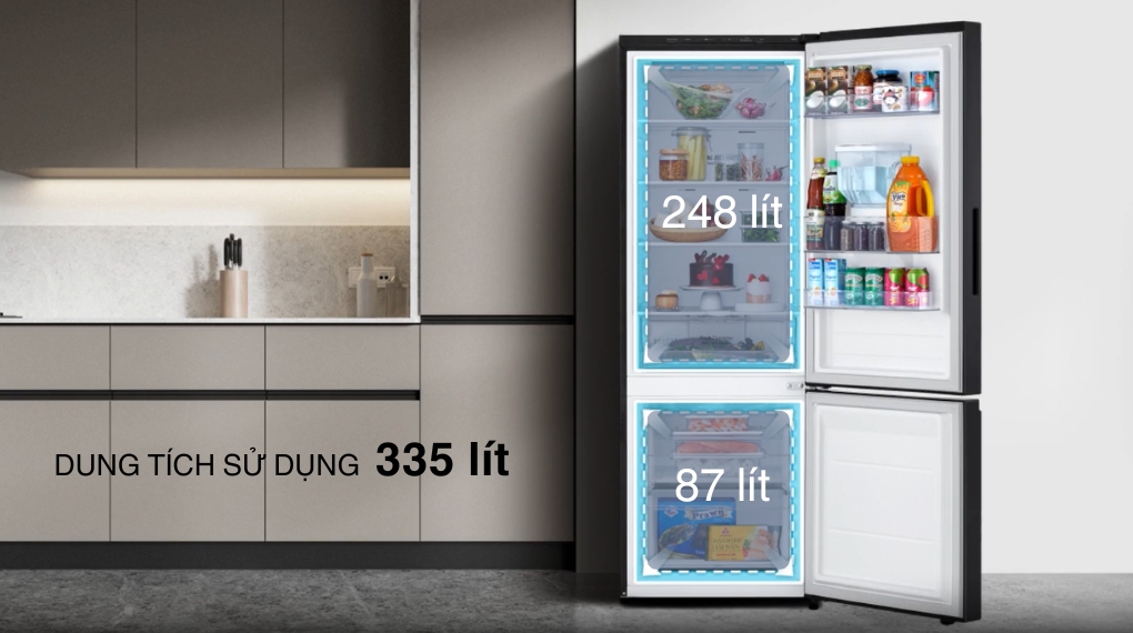 Tủ lạnh LG Inverter 335 lít LBB33BLGA - Ngăn đá