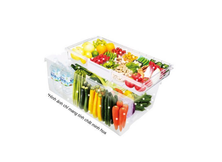 Tủ lạnh Hitachi Inverter 617 lít R-HW620RV(X) - Ngăn rau quả giữ ẩm Aero-care dành riêng cho rau củ