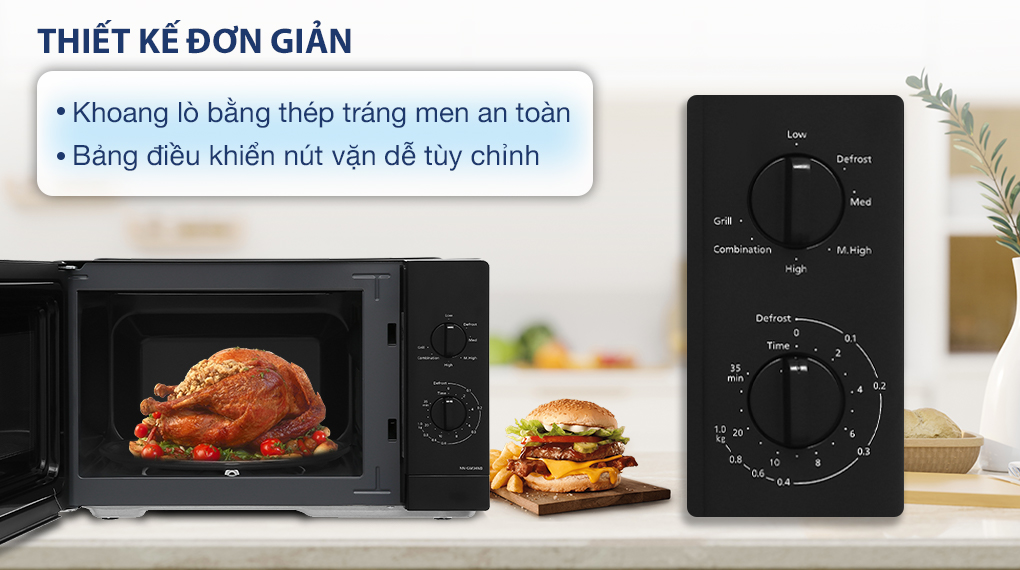 Lò vi sóng có nướng Panasonic NN-GM34NBYUE 24 lít - Thiết kế Lò vi sóng có nướng Panasonic NN-GM34NBYUE 24 lít - Thiết kế