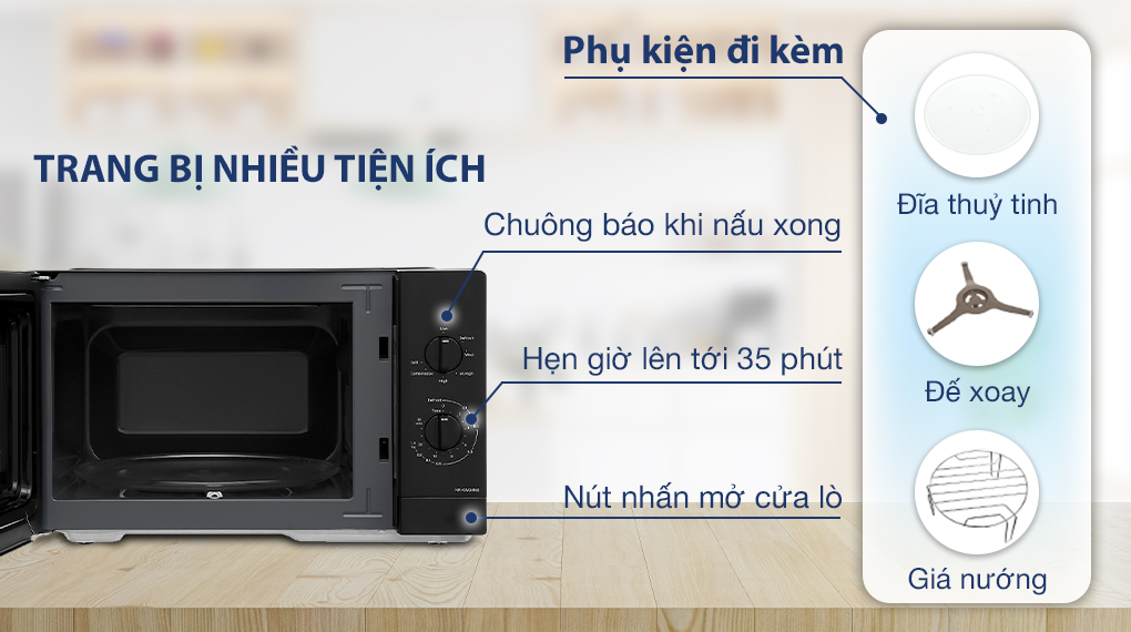 Lò vi sóng có nướng Panasonic NN-GM34NBYUE 24 lít - Tiện ích Lò vi sóng có nướng Panasonic NN-GM34NBYUE 24 lít - Tiện ích