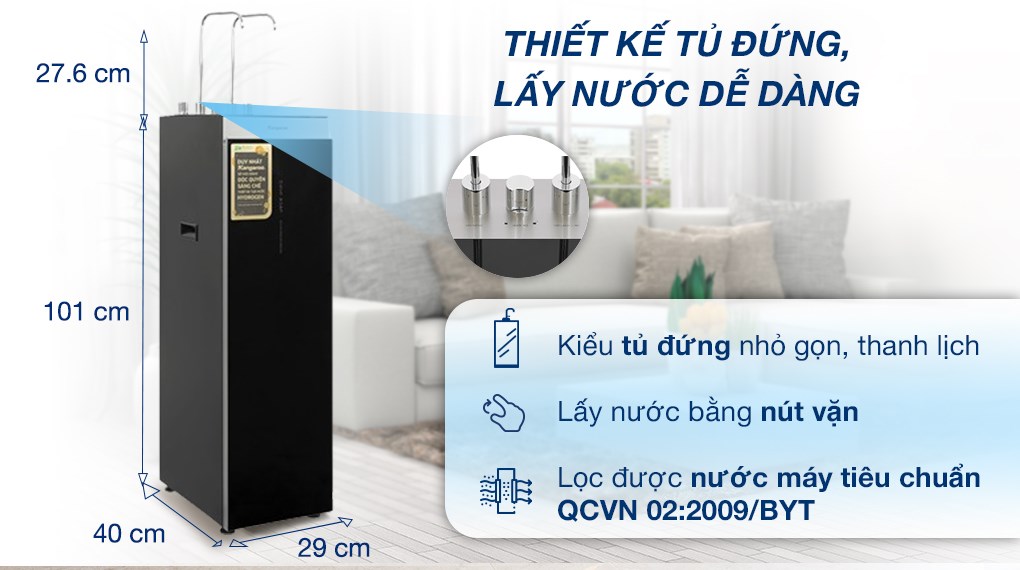 Máy lọc nước RO nóng nguội lạnh Hydrogen Kangaroo KG12A6 12 lõi - Thiết kế Máy lọc nước RO nóng nguội lạnh Hydrogen Kangaroo KG12A6 12 lõi - Thiết kế