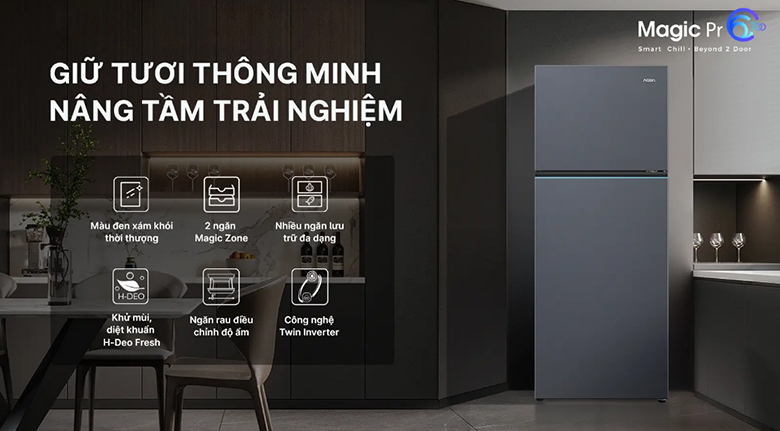 Tủ lạnh Aqua Inverter 455 lít AQR-T518FA(SL) đem đến cho người dùng những trải nghiệm mới