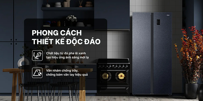 Tủ lạnh Aqua Inverter 490 lít AQR-S552XA(CBC) - Thiết kế độc đáo, tạo điểm nhấn sang trọng cho không gian bếp