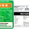 Máy giặt sấy Hisense Roman Holiday Inverter giặt 10.5 kg - sấy 7 kg WD105R5