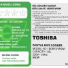 Nồi cơm điện tử Toshiba 1.8 lít RC-18DR5UVN(W)
