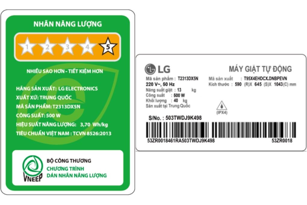 Máy giặt LG AI DD Inverter 13 kg T2313DX5N Máy giặt LG AI DD Inverter 13 kg T2313DX5N