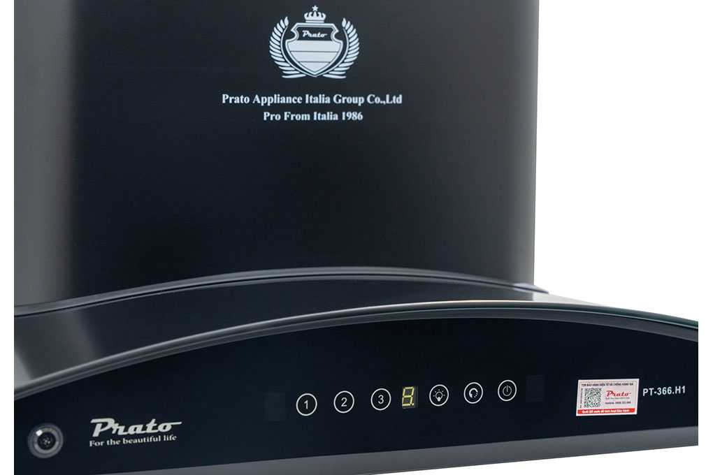 Máy hút mùi kính cong Prato PT 366.H1 Máy hút mùi kính cong Prato PT 366.H1