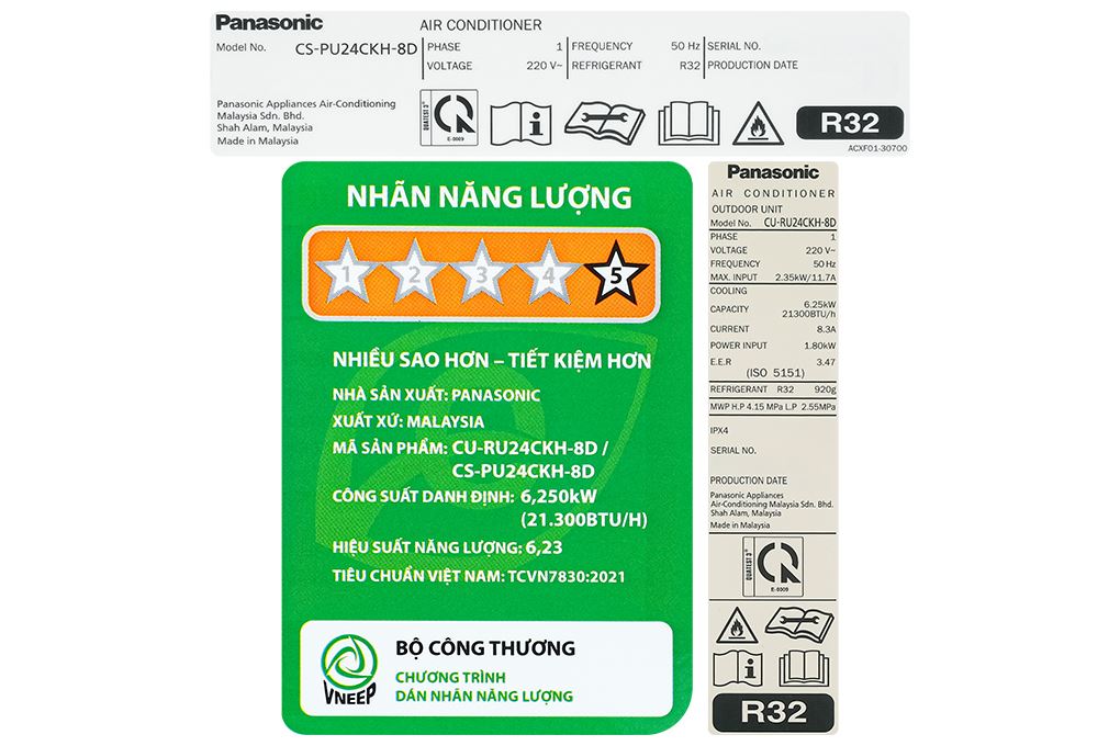 Điều hòa Panasonic Inverter 21300 BTU CU/CS-PU24CKH-8D Điều hòa Panasonic Inverter 21300 BTU CU/CS-PU24CKH-8D