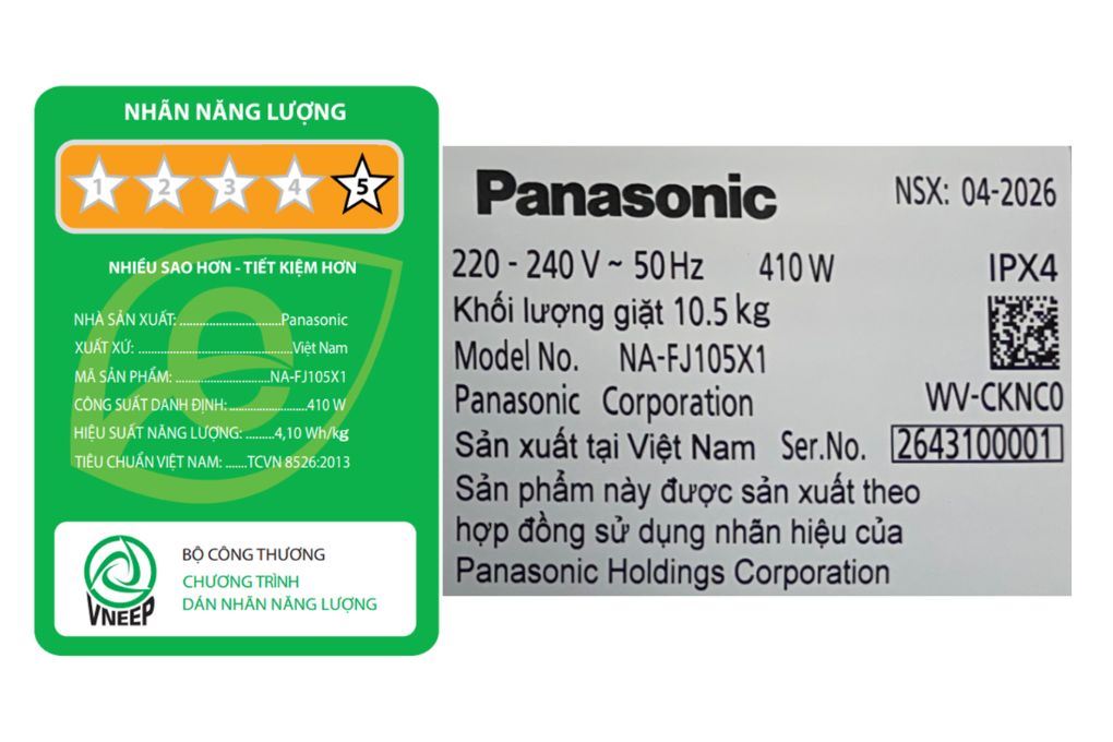 Máy giặt Panasonic Inverter 10.5 kg NA-FJ105X1BV Máy giặt Panasonic Inverter 10.5 kg NA-FJ105X1BV