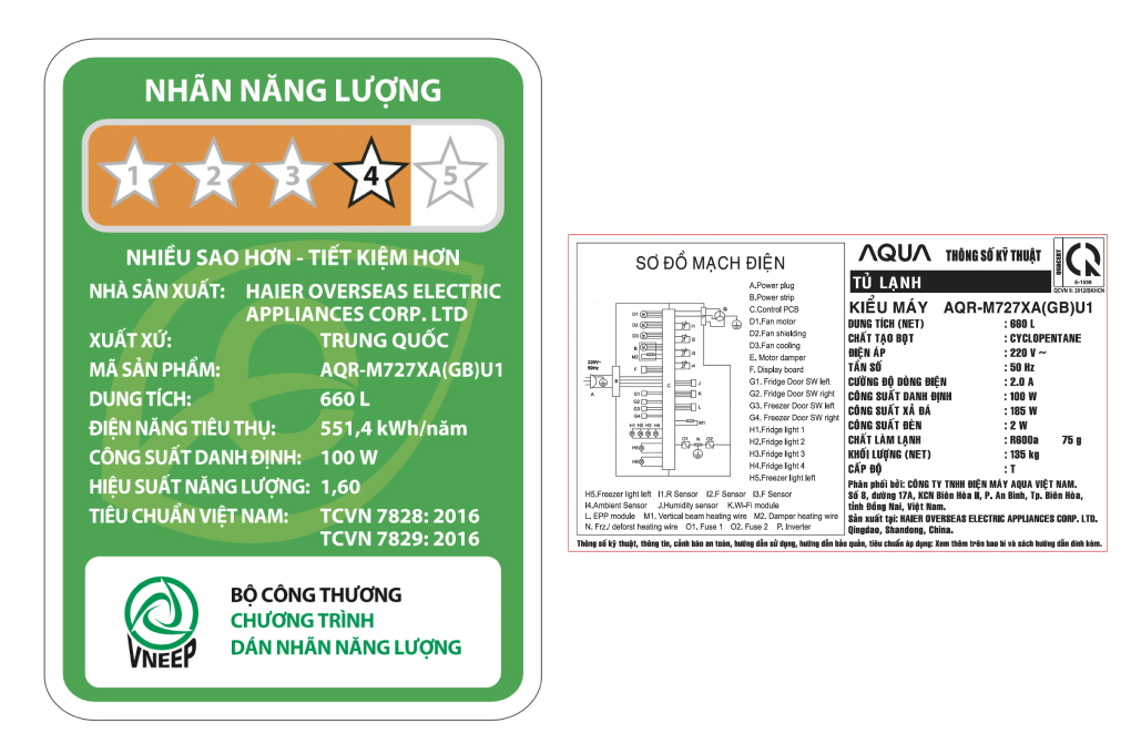Tủ lạnh Aqua Inverter 660 lít Multi Door AQR-M727XA(GB)U1 Tủ lạnh Aqua Inverter 660 lít Multi Door AQR-M727XA(GB)U1