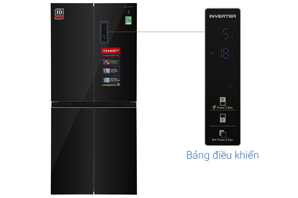 Tủ lạnh Sharp Inverter Multi Door 421 lít SJ-FXP510VG-BK Tủ lạnh Sharp Inverter Multi Door 421 lít SJ-FXP510VG-BK