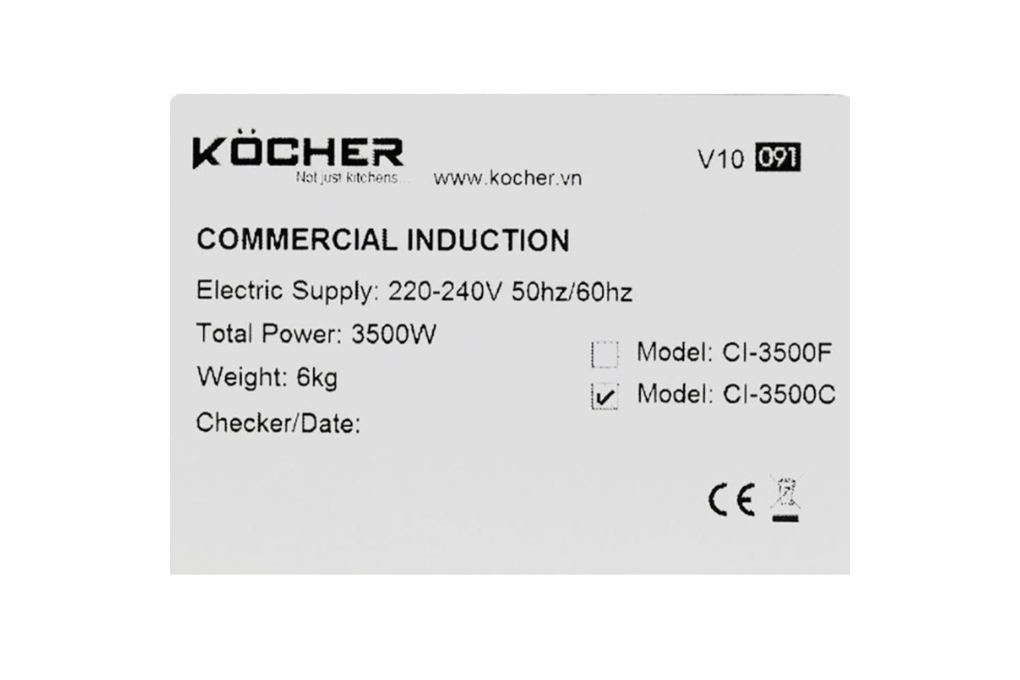 Bếp từ công nghiệp Kocher CI-3500C 3500W Bếp từ công nghiệp Kocher CI-3500C 3500W