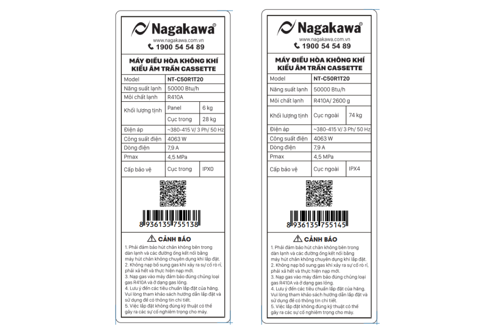 Máy lạnh âm trần Nagakawa 5 HP NT-C50R1T20 (3 Pha) Máy lạnh âm trần Nagakawa 5 HP NT-C50R1T20 (3 Pha)