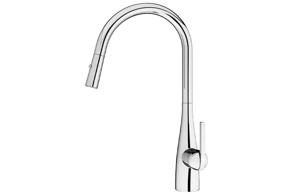 Vòi rửa bát dây rút Konox Curva Chrome Vòi rửa bát dây rút Konox Curva Chrome