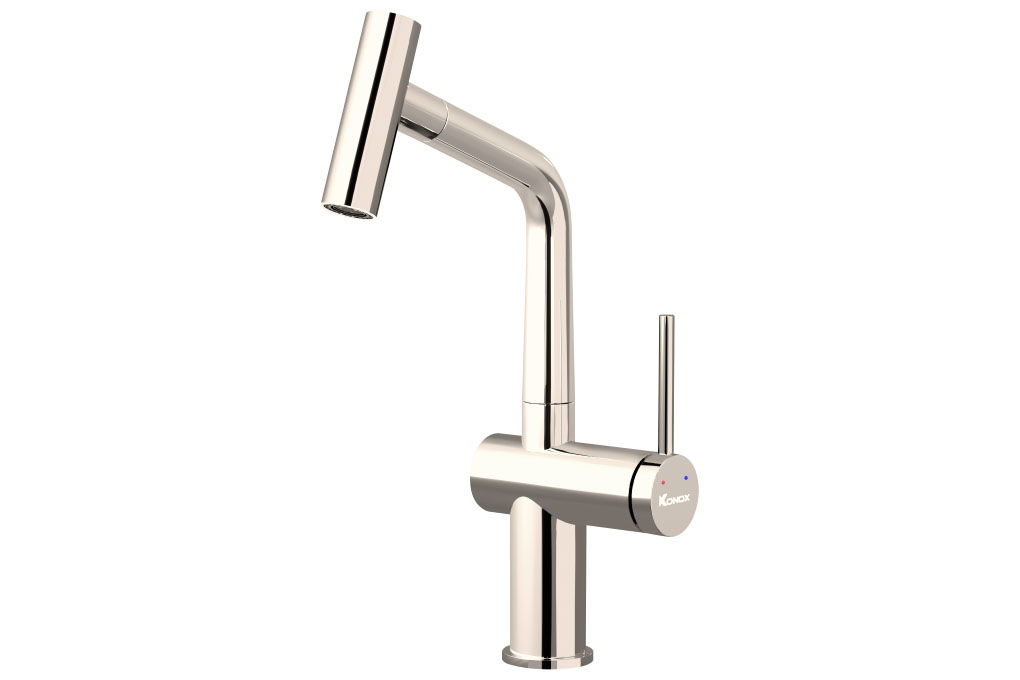 Vòi rửa bát dây rút Konox Volta Nickel Vòi rửa bát dây rút Konox Volta Nickel