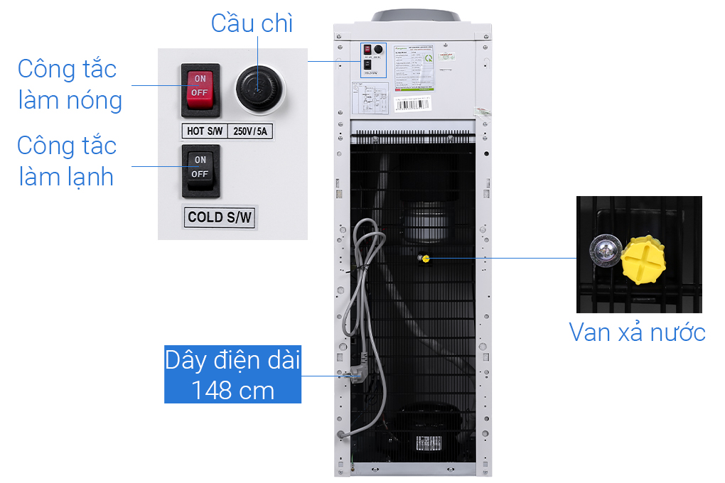 Cây nước nóng lạnh Kangaroo KG45 515W Cây nước nóng lạnh Kangaroo KG45 515W